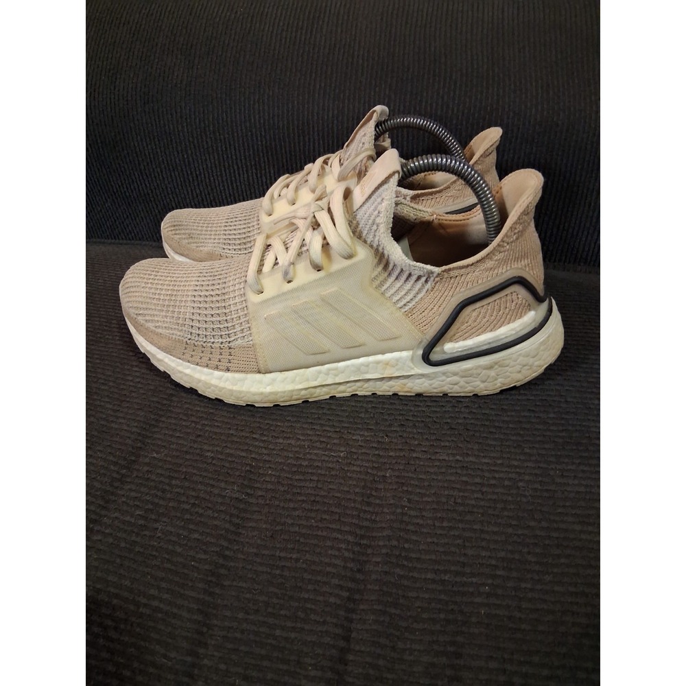 Adidas UltraBoost 19 Womens Size 9.5 Beige White Running Training Shoes Sneakers